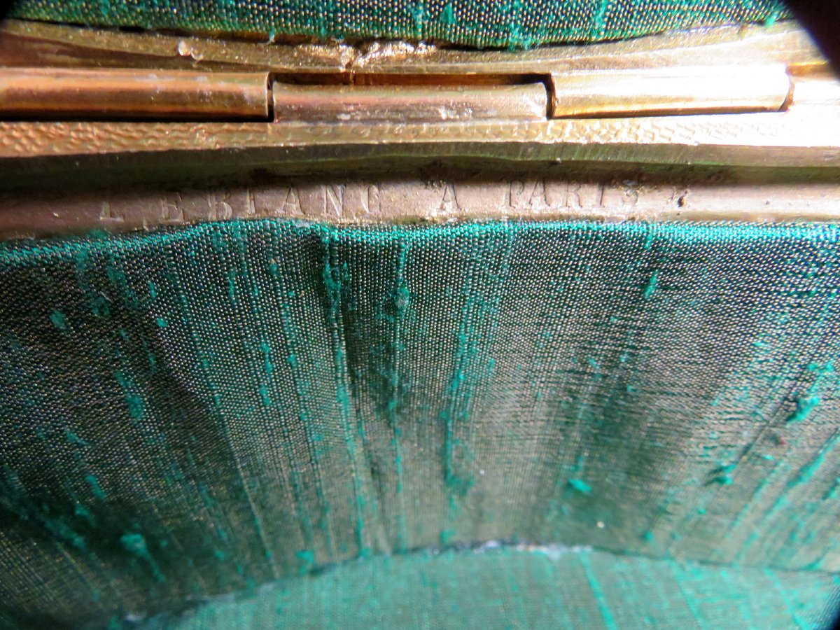 marquée LEBLANC Boite à bijoux en Bronze doré oiseaux Epoque Napoléon III-photo-4