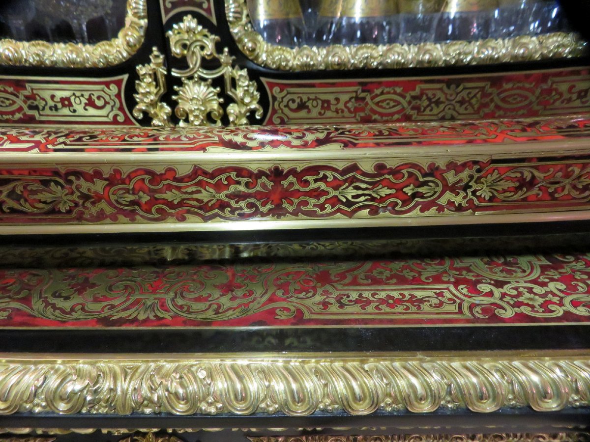 marqué ZIMBERG Pare Fumée en marqueterie Boulle époque Napoléon III-photo-2