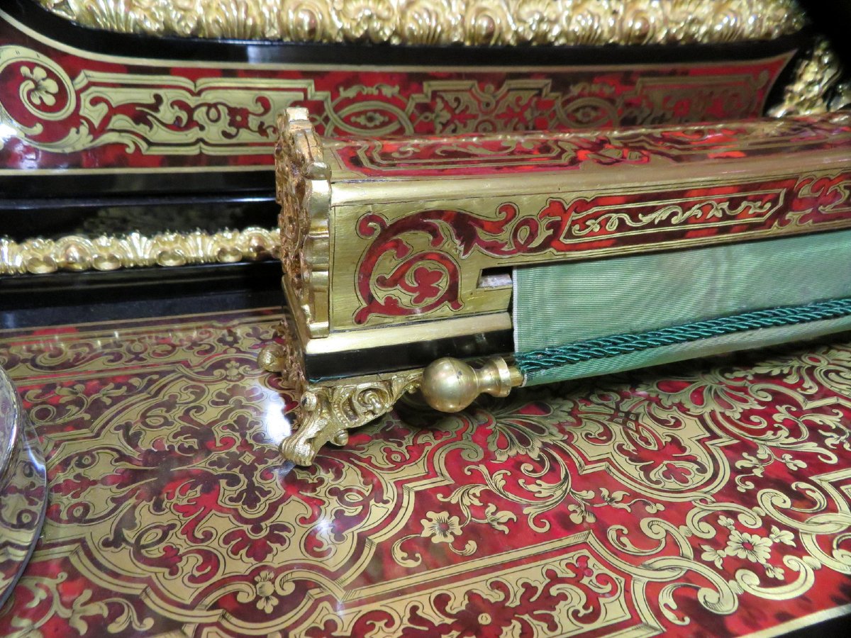 marqué ZIMBERG Pare Fumée en marqueterie Boulle époque Napoléon III-photo-2