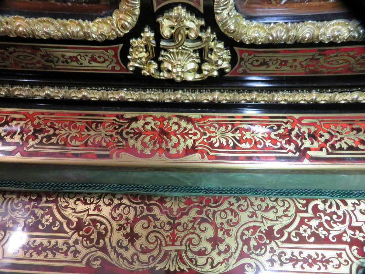 marqué ZIMBERG Pare Fumée en marqueterie Boulle époque Napoléon III-photo-3