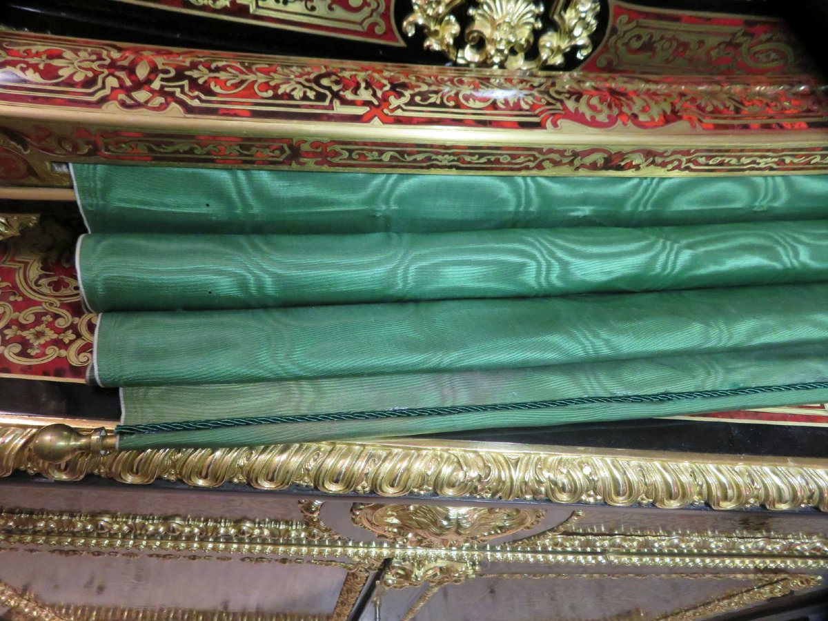 marqué ZIMBERG Pare Fumée en marqueterie Boulle époque Napoléon III-photo-7