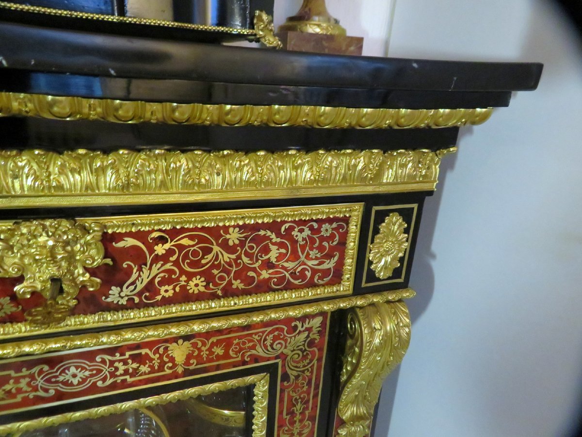 Argentier Louis XIV en marqueterie Boulle époque Napoléon III 19eme-photo-4