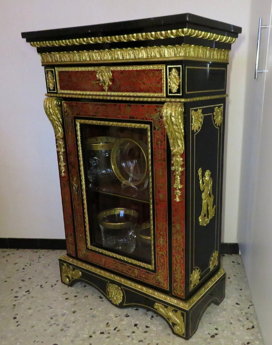 Argentier Louis XIV en marqueterie Boulle époque Napoléon III 19eme-photo-7