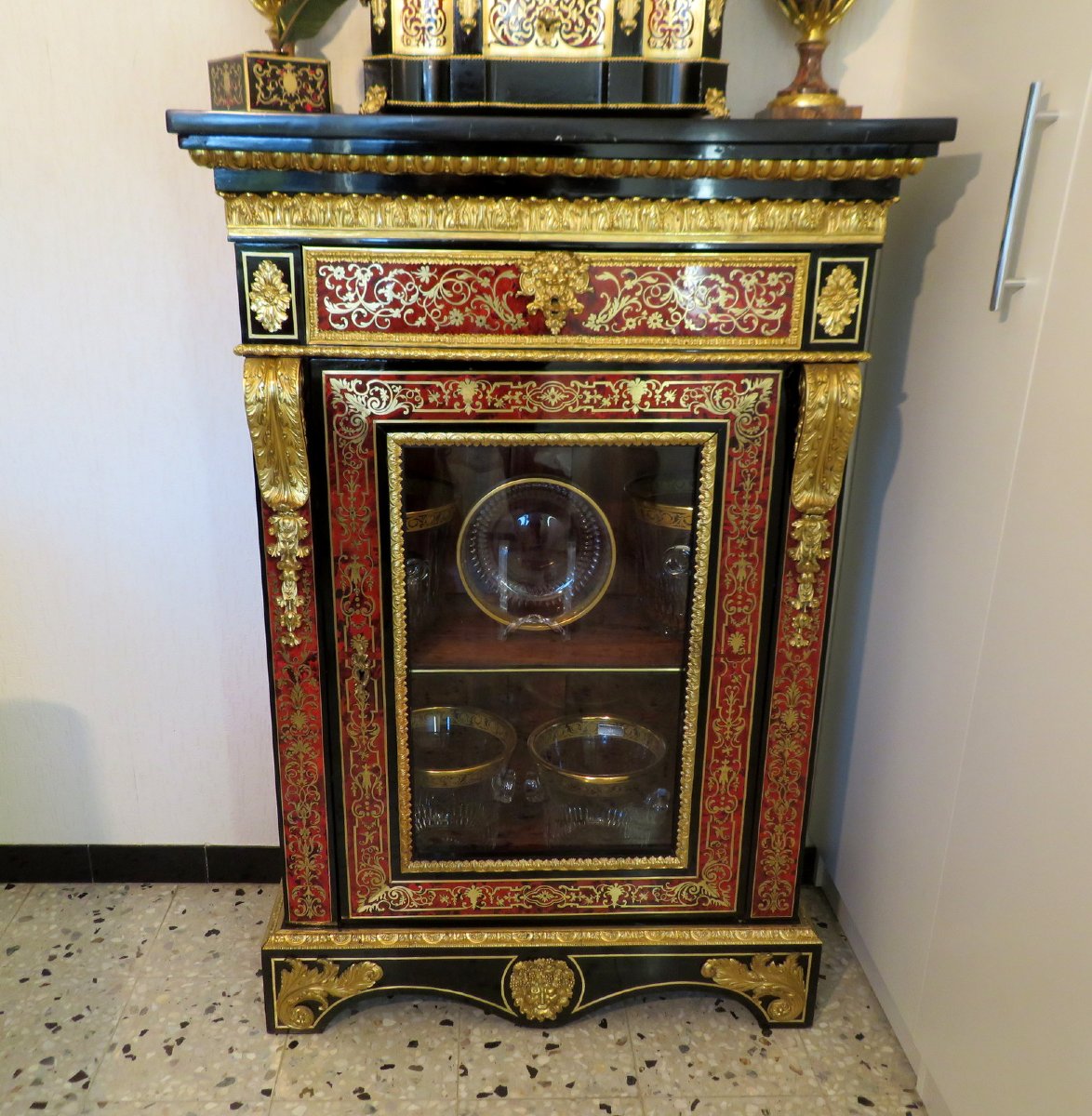 Argentier Louis XIV en marqueterie Boulle époque Napoléon III 19eme-photo-8