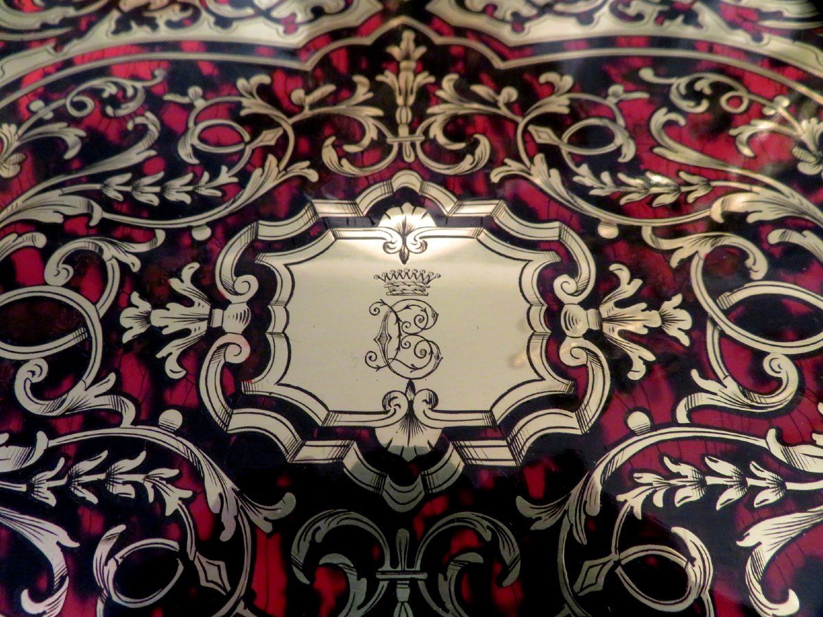 signée TAHAN Boite à bijoux marqueterie Boulle toutes faces d’époque Napoléon III-photo-1