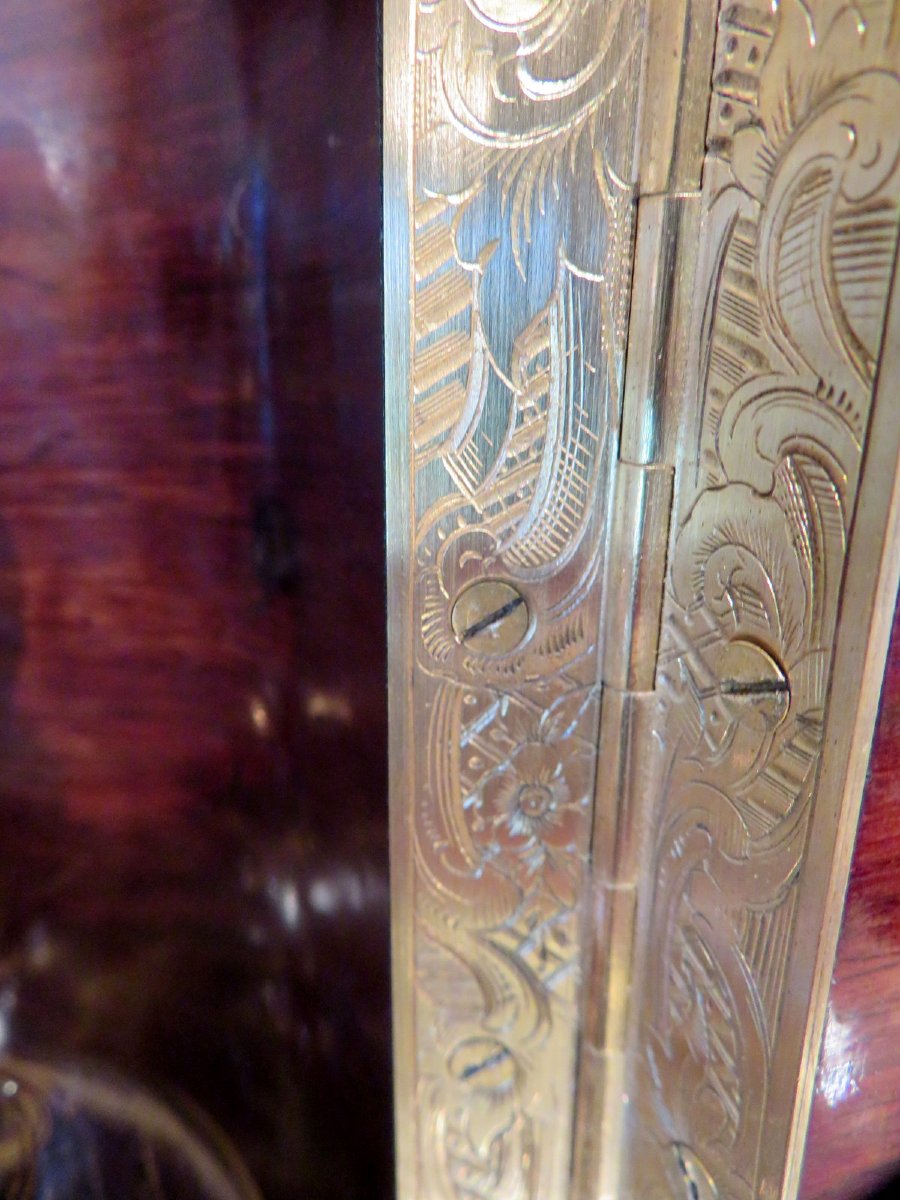 Incroyable Cave à liqueur à 6 carafes marqueterie Boulle toutes ses faces époque Napoléon III-photo-1