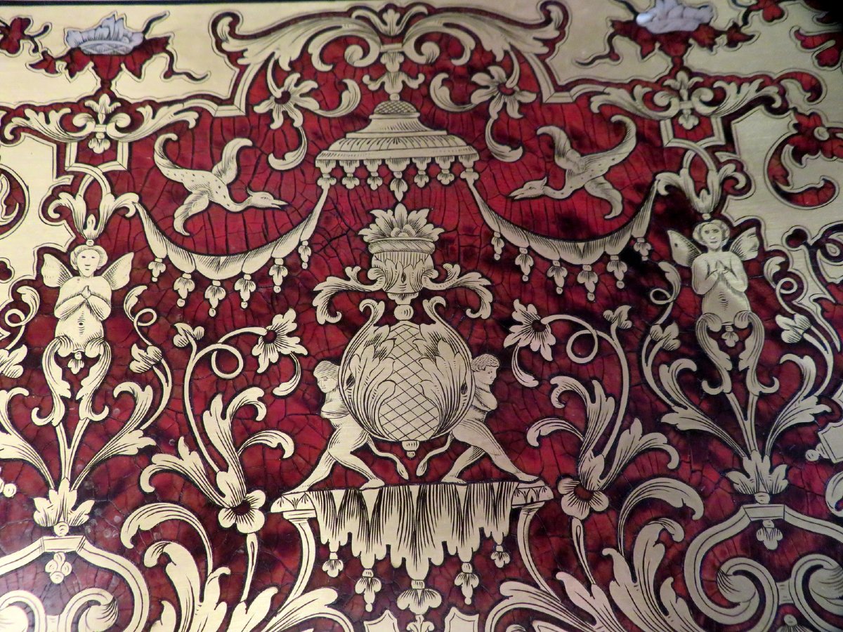 Cave à liqueur marqueterie Boulle et  Bronze époque Napoléon III compléte-photo-2