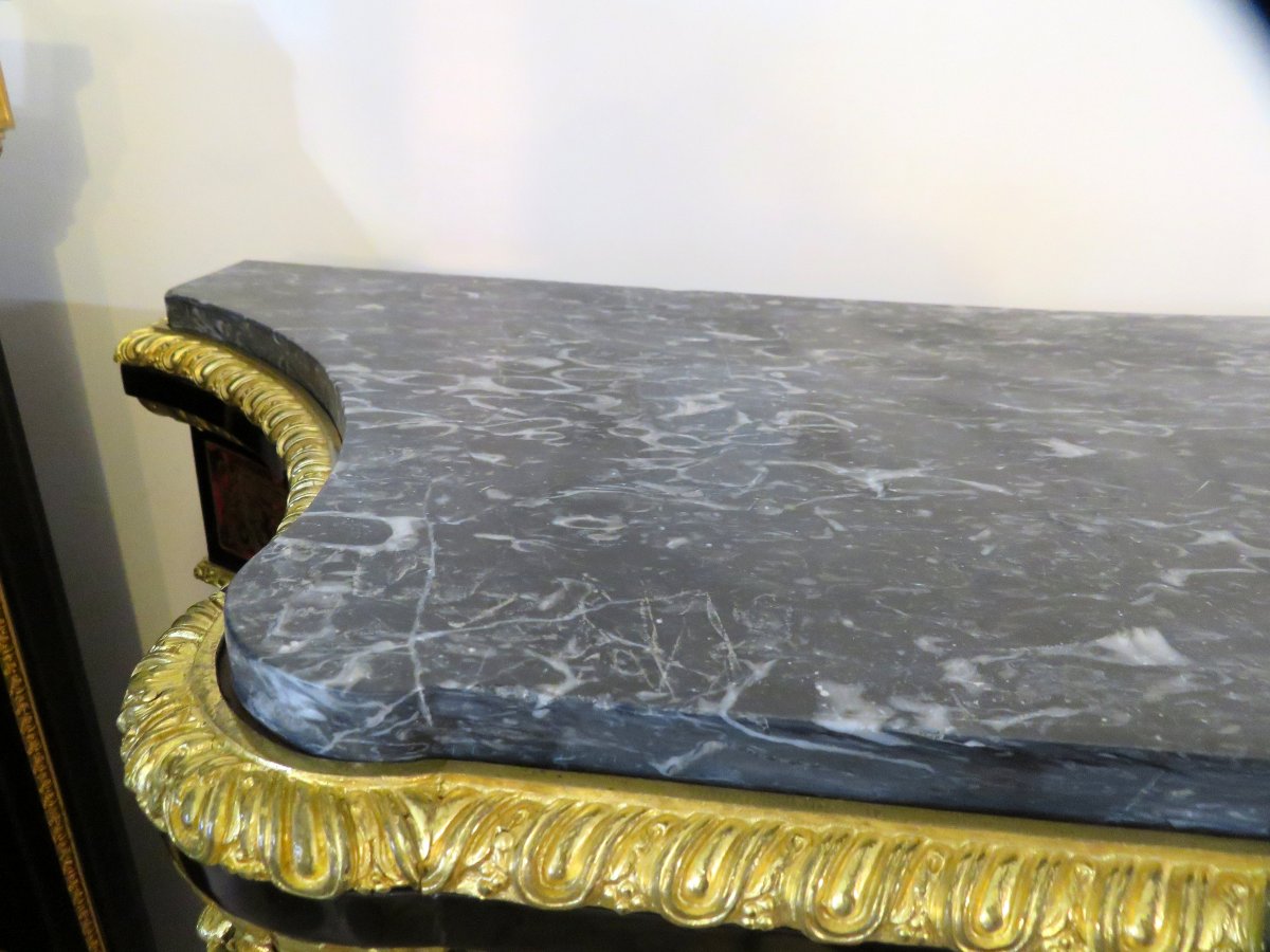 Cabinet 1 Door In Marquetry Boulle  All Sides 19th Period Napoléon III-photo-5