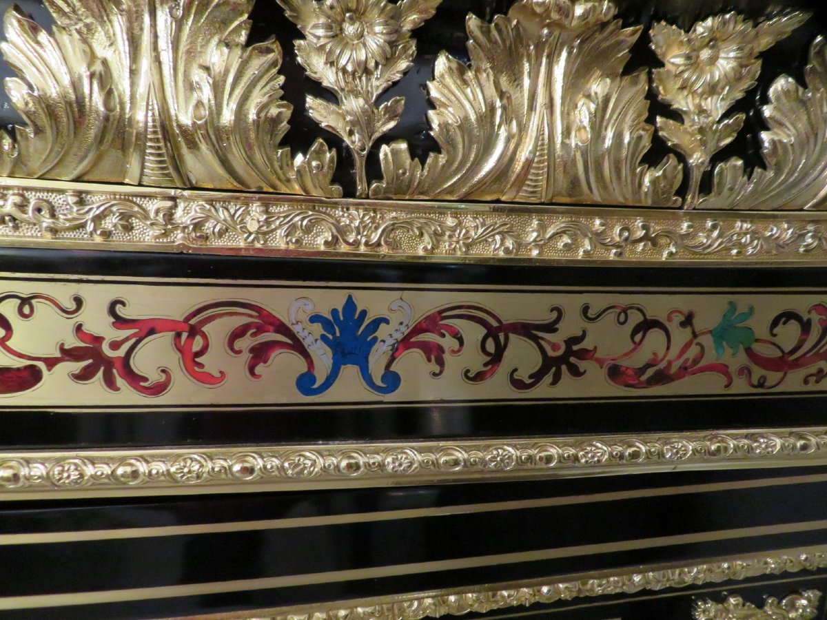 marqué JEANDON haut Meuble d’appui L XIV en marqueterie Boulle époque Napoléon III-photo-2