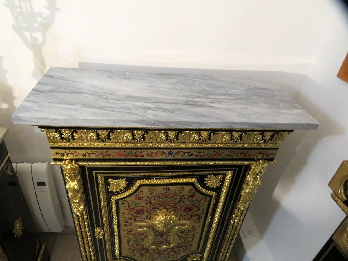 marqué JEANDON haut Meuble d’appui L XIV en marqueterie Boulle époque Napoléon III-photo-3