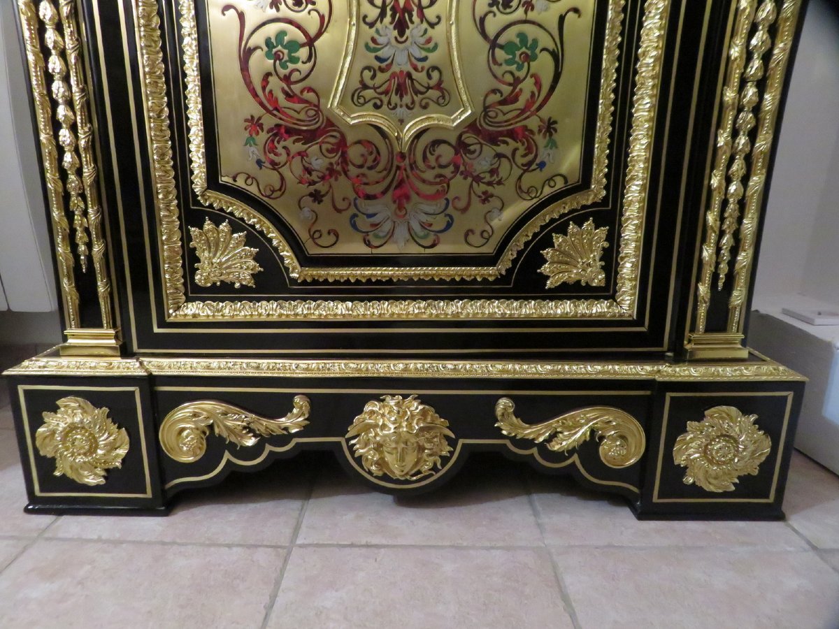 marqué JEANDON haut Meuble d’appui L XIV en marqueterie Boulle époque Napoléon III-photo-5