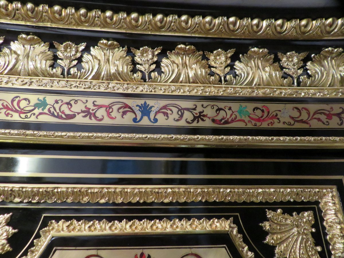 marqué JEANDON haut Meuble d’appui L XIV en marqueterie Boulle époque Napoléon III-photo-6