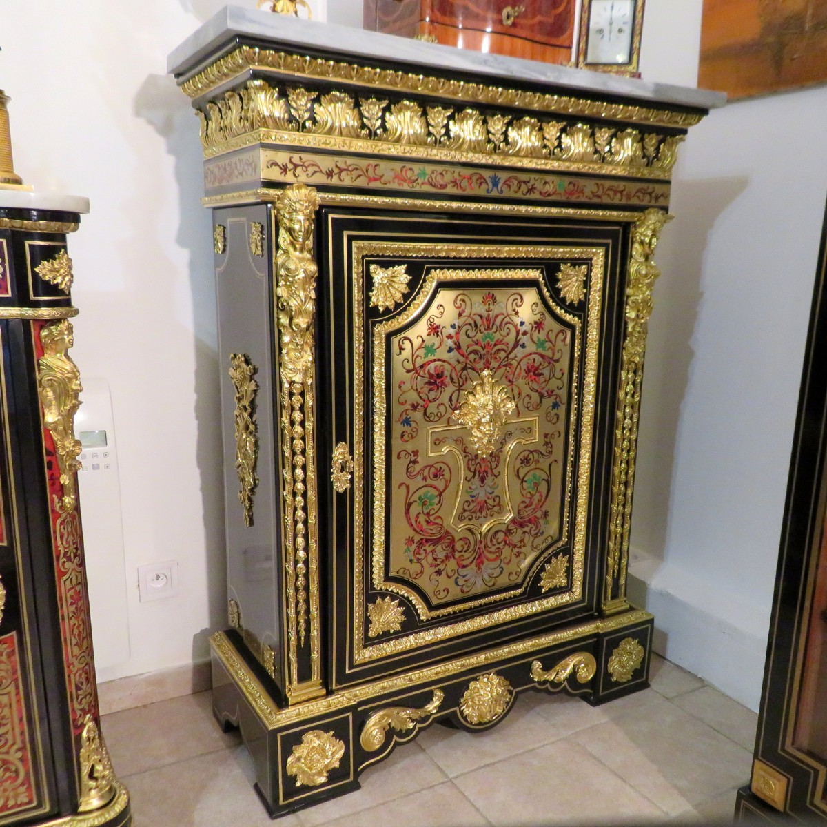 marqué JEANDON haut Meuble d’appui L XIV en marqueterie Boulle époque Napoléon III
