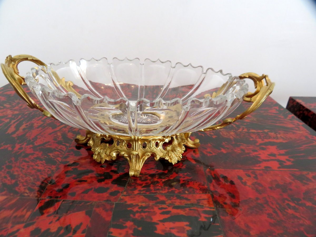 Center Of Table In Gilded Bronze And Decorated Crystal XIXéme-photo-3
