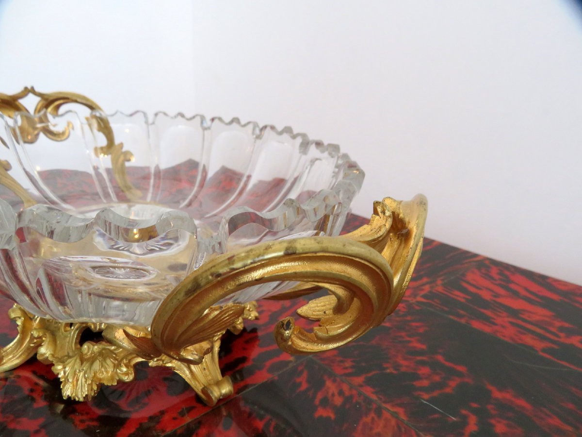 Center Of Table In Gilded Bronze And Decorated Crystal XIXéme-photo-4