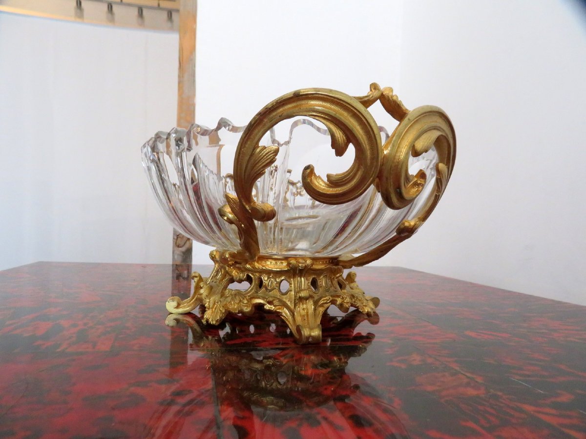 Center Of Table In Gilded Bronze And Decorated Crystal XIXéme-photo-1