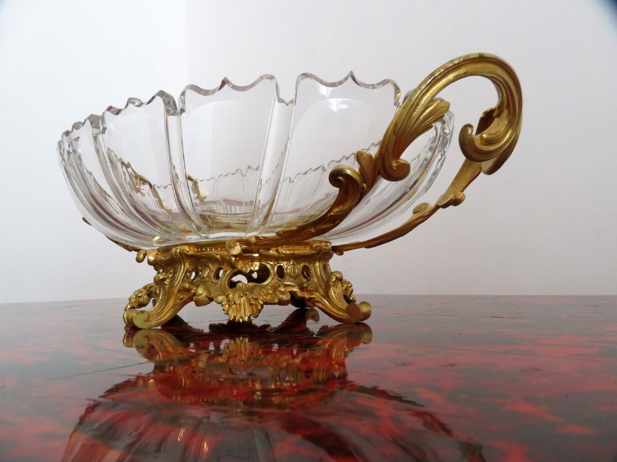 Center Of Table In Gilded Bronze And Decorated Crystal XIXéme-photo-2