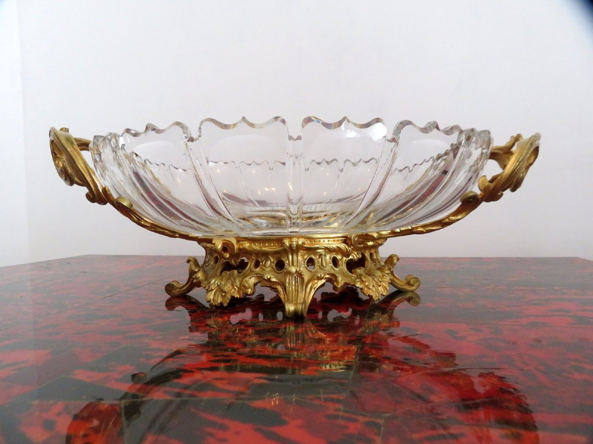 Center Of Table In Gilded Bronze And Decorated Crystal XIXéme-photo-6