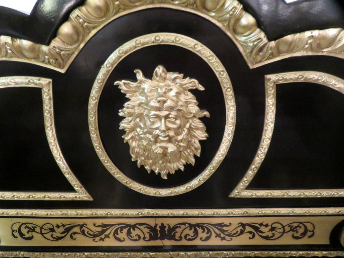 Impressive Cabinet With Pietra Dura And Boulle Marquetry 19th-photo-2