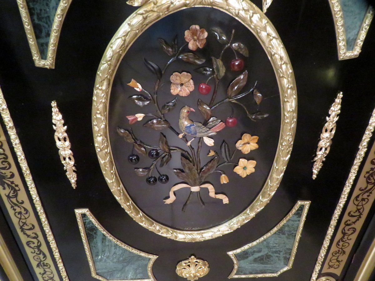 Impressive Cabinet With Pietra Dura And Boulle Marquetry 19th-photo-3