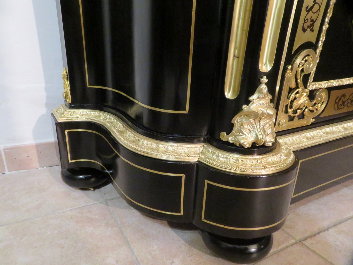 Impressive Cabinet With Pietra Dura And Boulle Marquetry 19th-photo-1