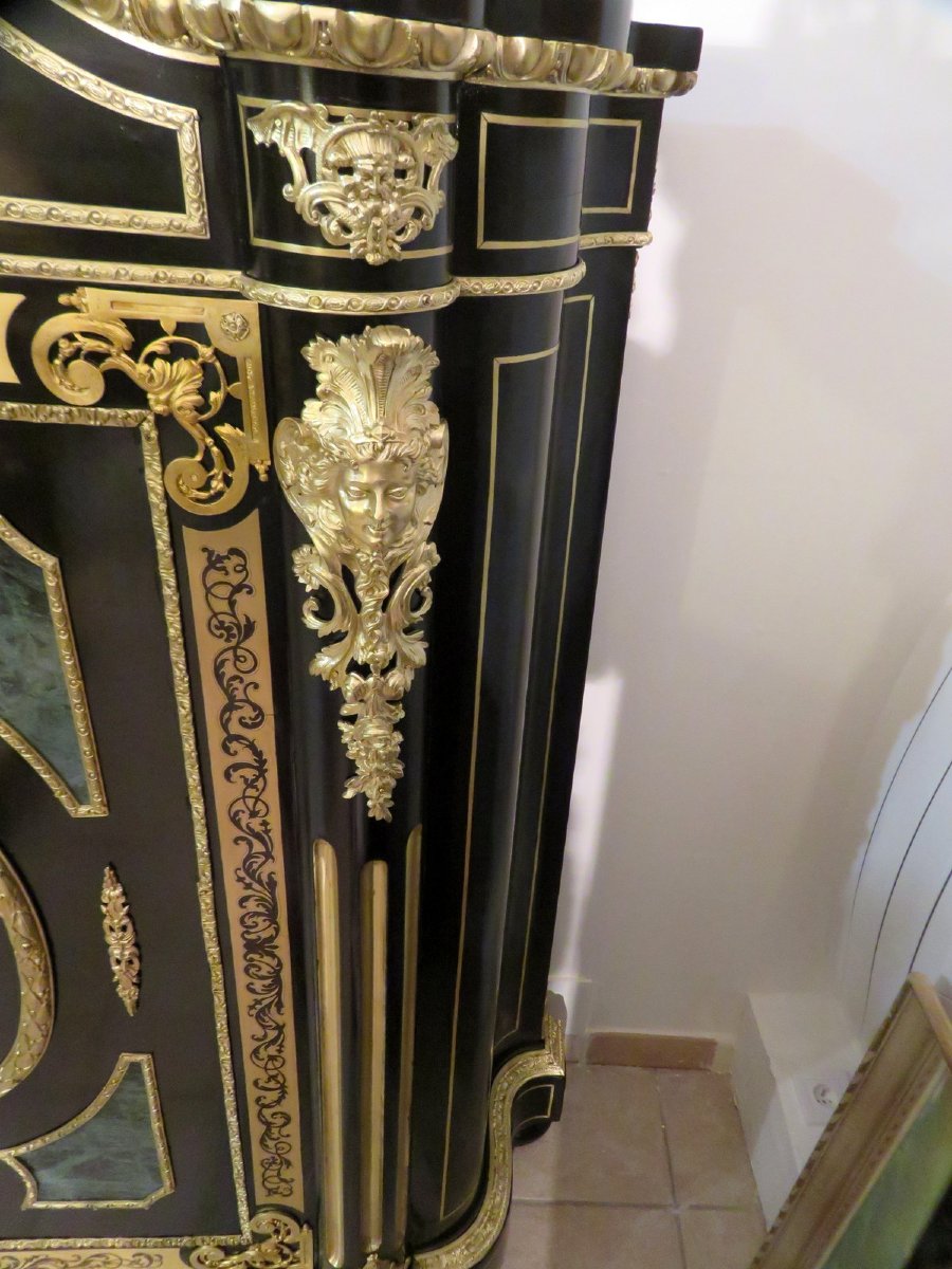 Impressive Cabinet With Pietra Dura And Boulle Marquetry 19th-photo-3