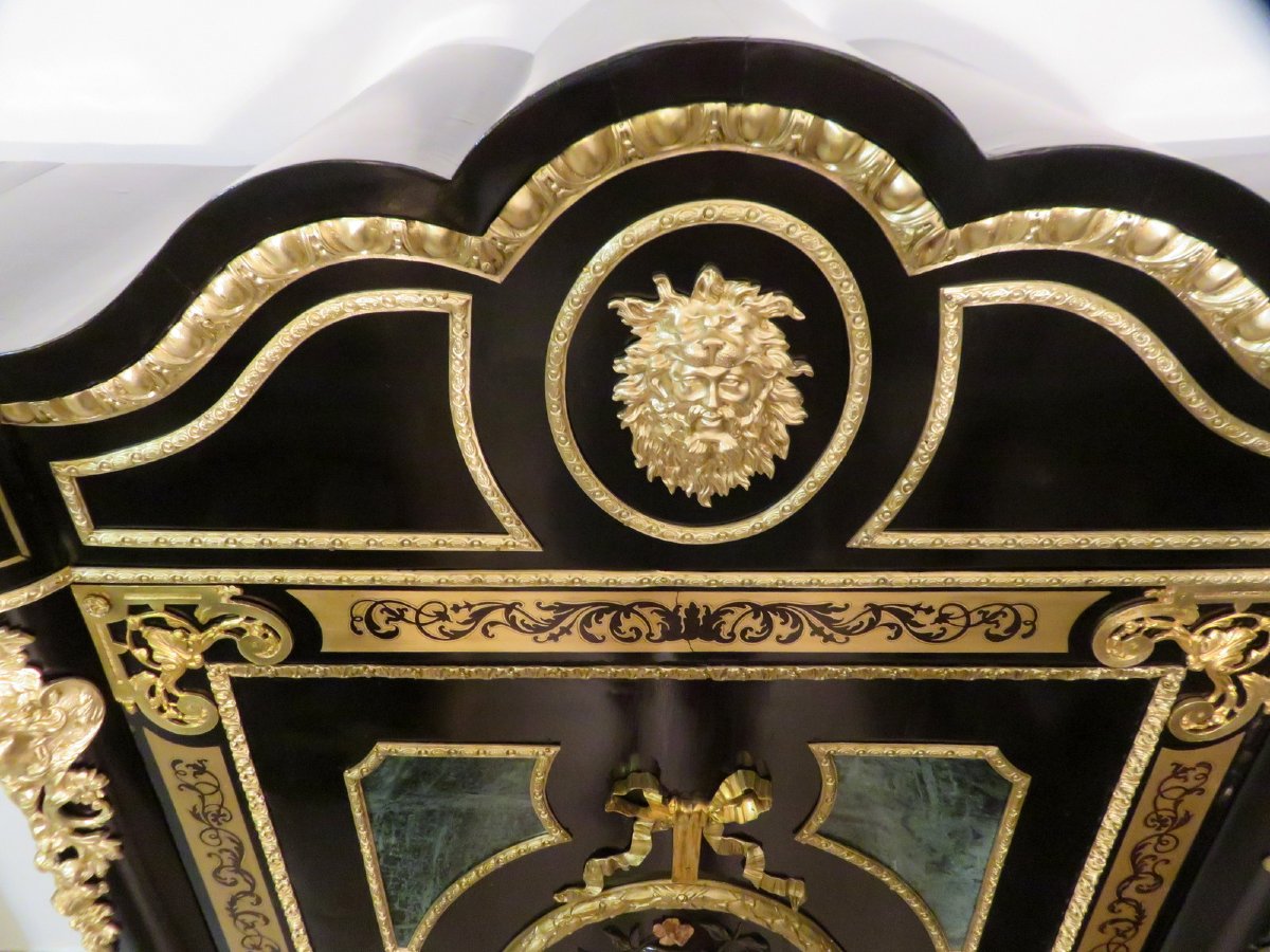 Impressive Cabinet With Pietra Dura And Boulle Marquetry 19th-photo-4