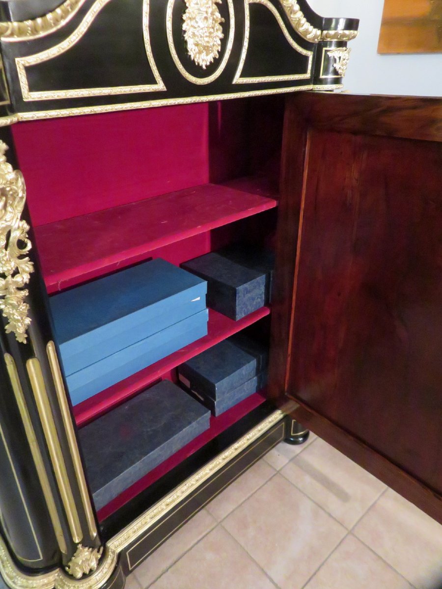 Impressive Cabinet With Pietra Dura And Boulle Marquetry 19th-photo-5