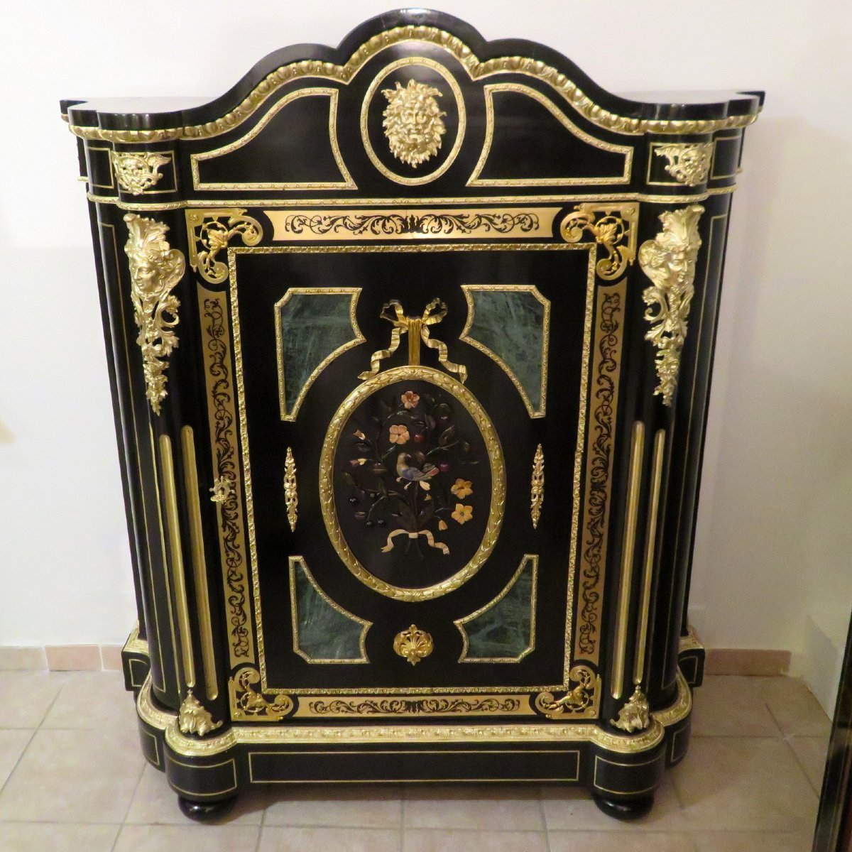 Impressive Cabinet With Pietra Dura And Boulle Marquetry 19th-photo-8