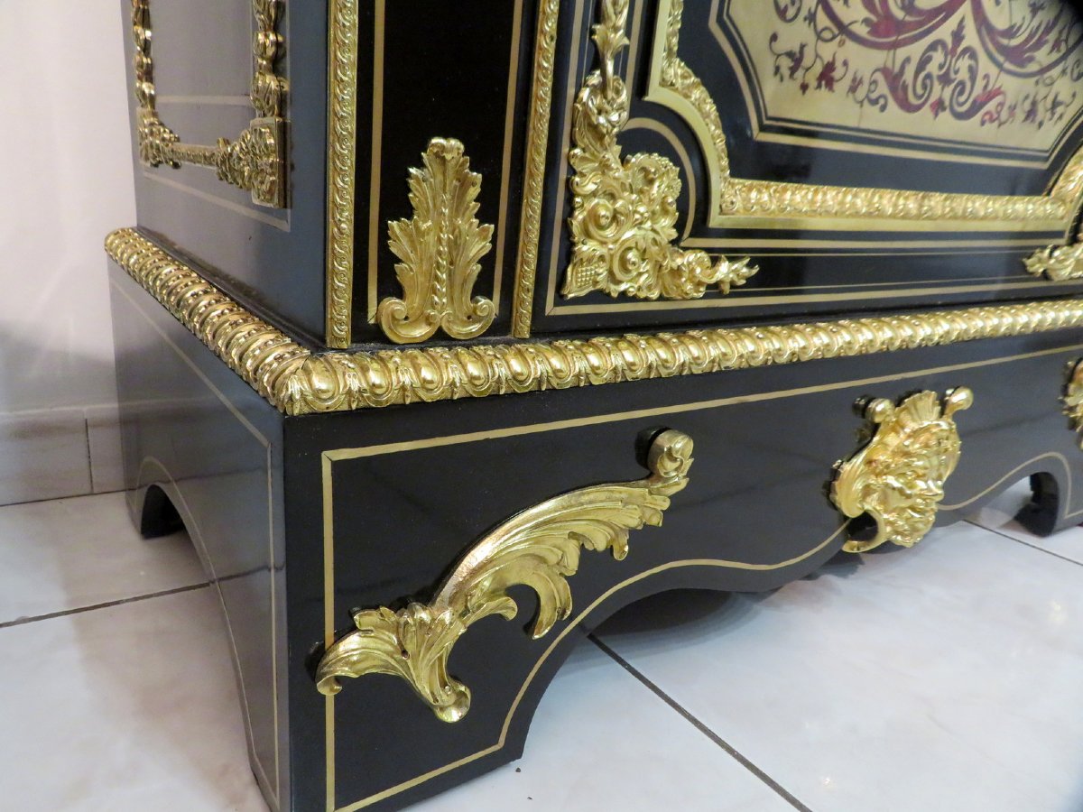 Furniture L XIV In Boulle Marquetry 19th Napoleon III Period-photo-3