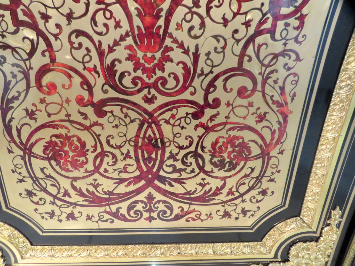 Furniture L XIV In Boulle Marquetry 19th Napoleon III Period-photo-8