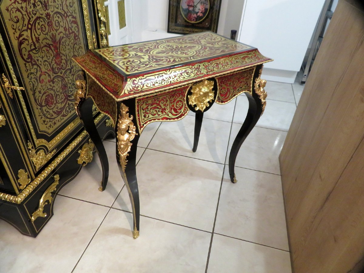 Table Bureau en marqueterie Boulle époque Napoléon III-photo-6