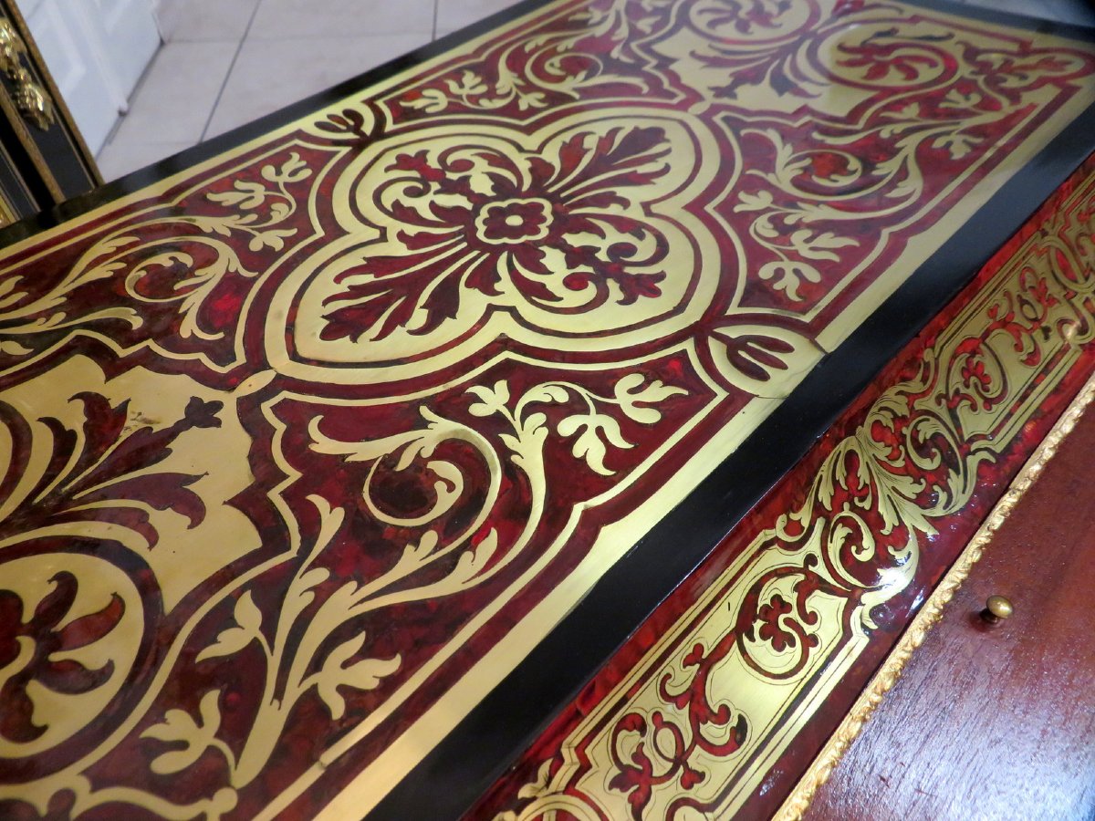Table Bureau en marqueterie Boulle époque Napoléon III-photo-8
