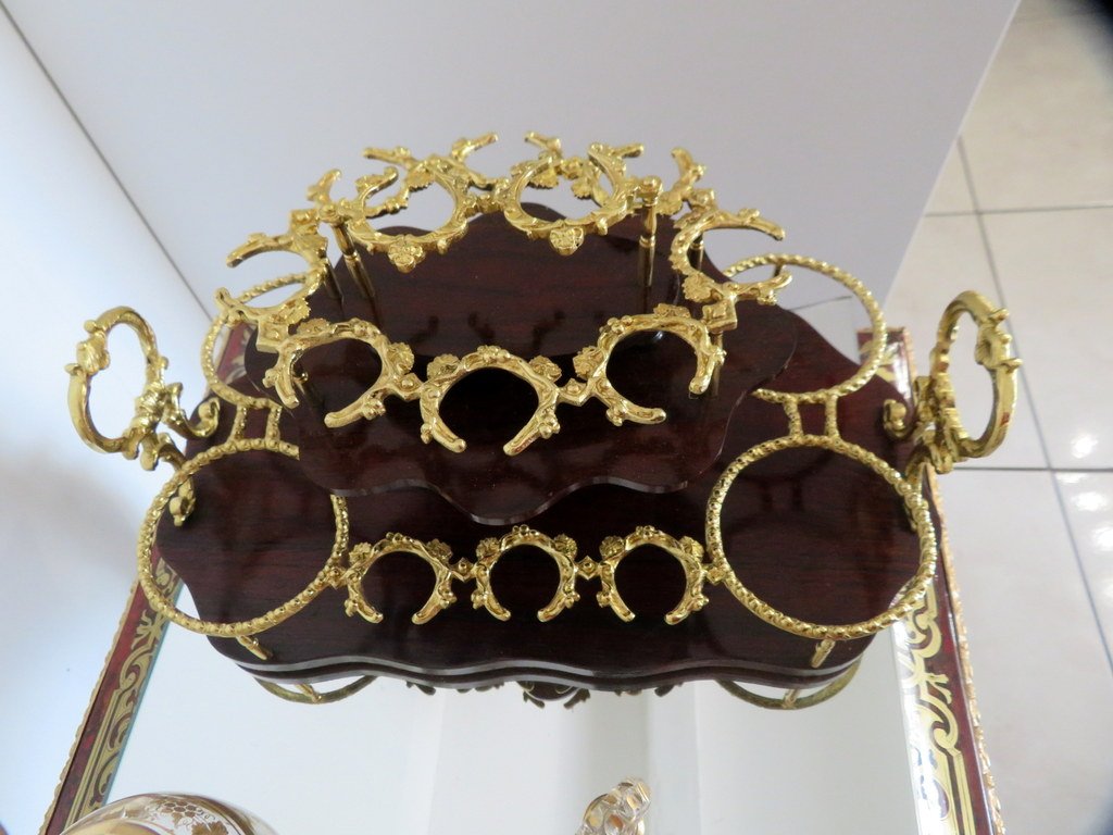 Cave à liqueur Polylobée en marqueterie Boulle d’époque Napoléon III-photo-5