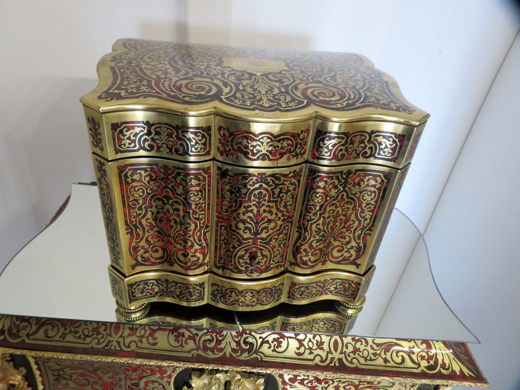  Box Boulle Marquetry Napoleon III Period 19th Tantalus Box Boulle Marquetry Napoleon III Perio-photo-3