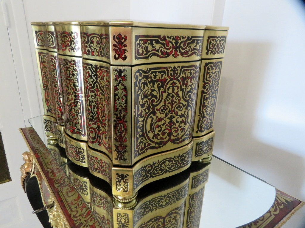  Box Boulle Marquetry Napoleon III Period 19th Tantalus Box Boulle Marquetry Napoleon III Perio-photo-5