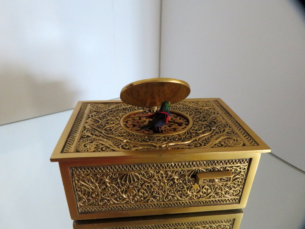  Karl Griesbaum Automaton Singing Bird Music Box XXth-photo-4