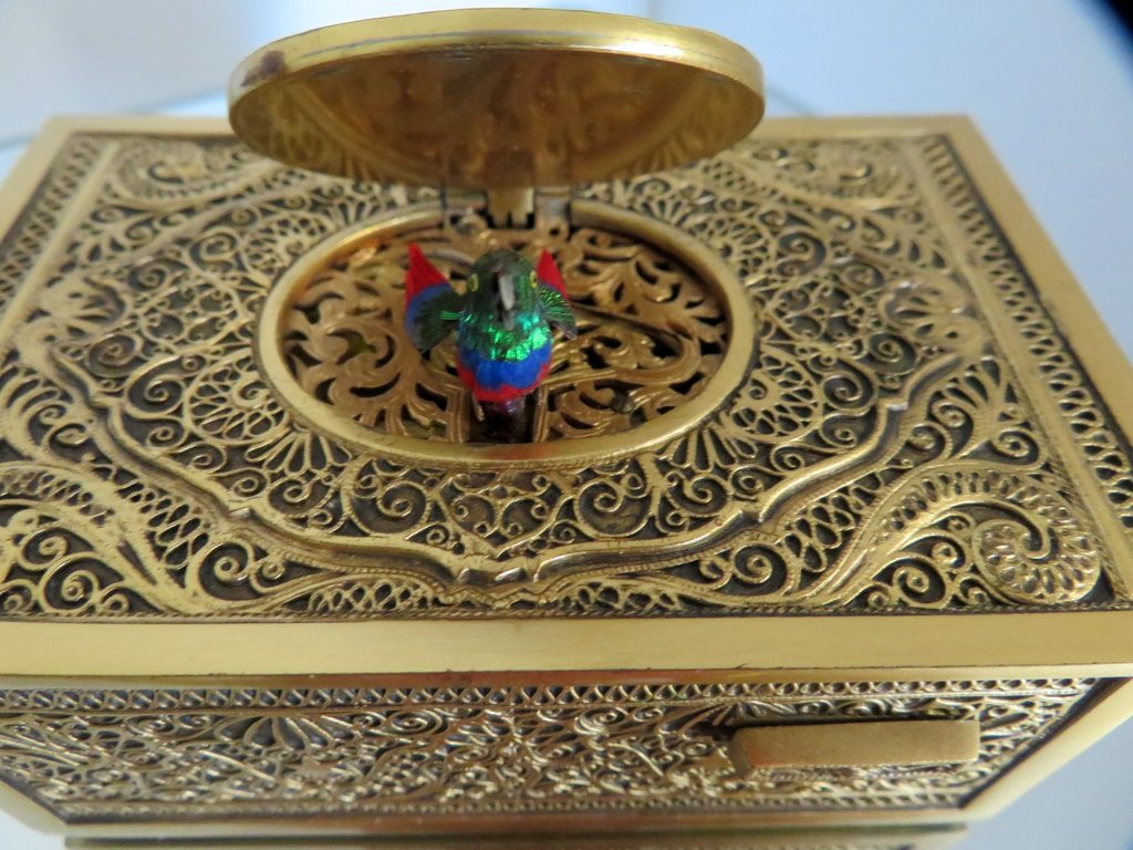  Karl Griesbaum Automaton Singing Bird Music Box XXth-photo-5