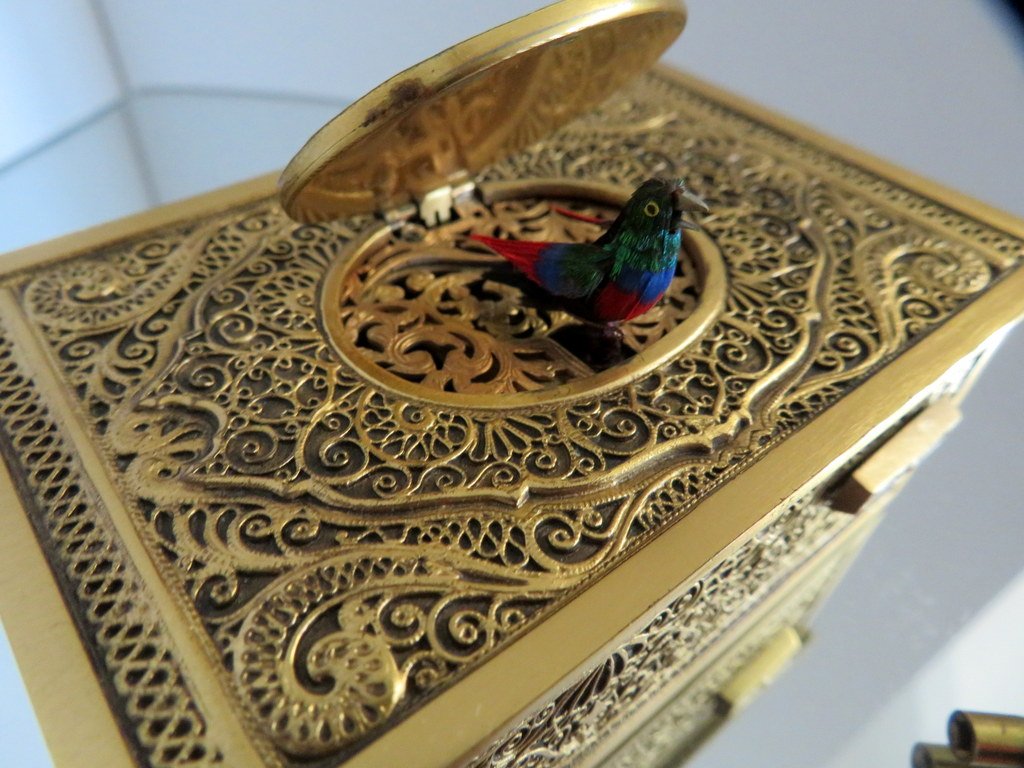  Karl Griesbaum Automaton Singing Bird Music Box XXth-photo-7