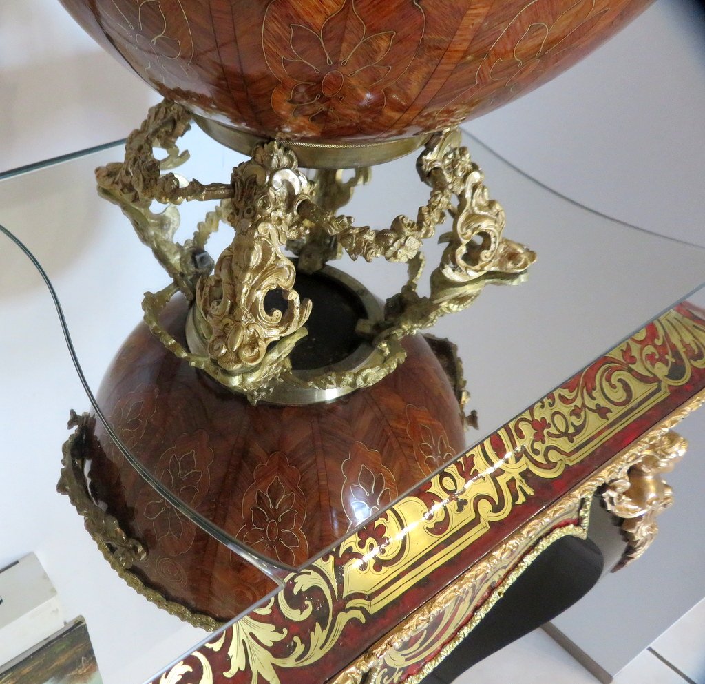 Cave à liqueur mongolfière en marqueterie de Bois de Rose époque Napoléon III-photo-2