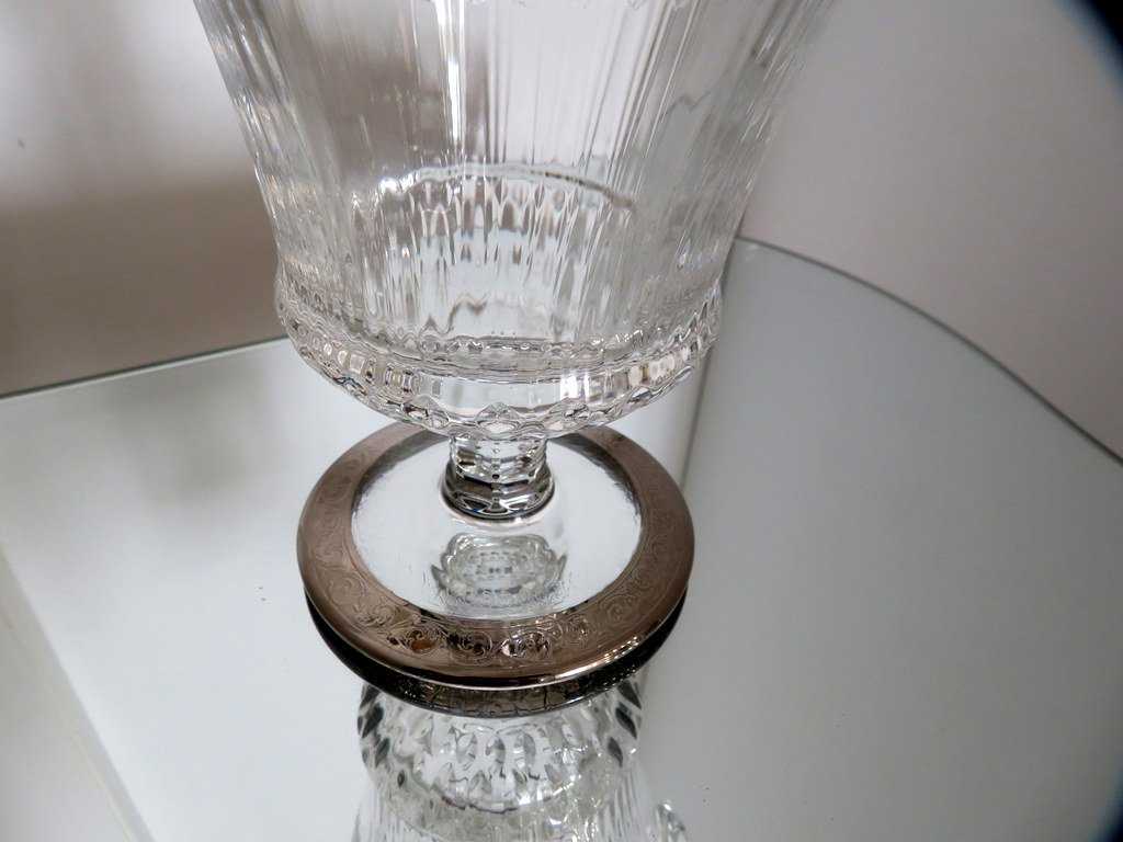  Water Jugs In Crystal Saint – Louis Thistle Platinum Platin Sylver Stamped-photo-2