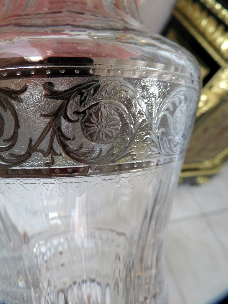  Water Jugs In Crystal Saint – Louis Thistle Platinum Platin Sylver Stamped-photo-8