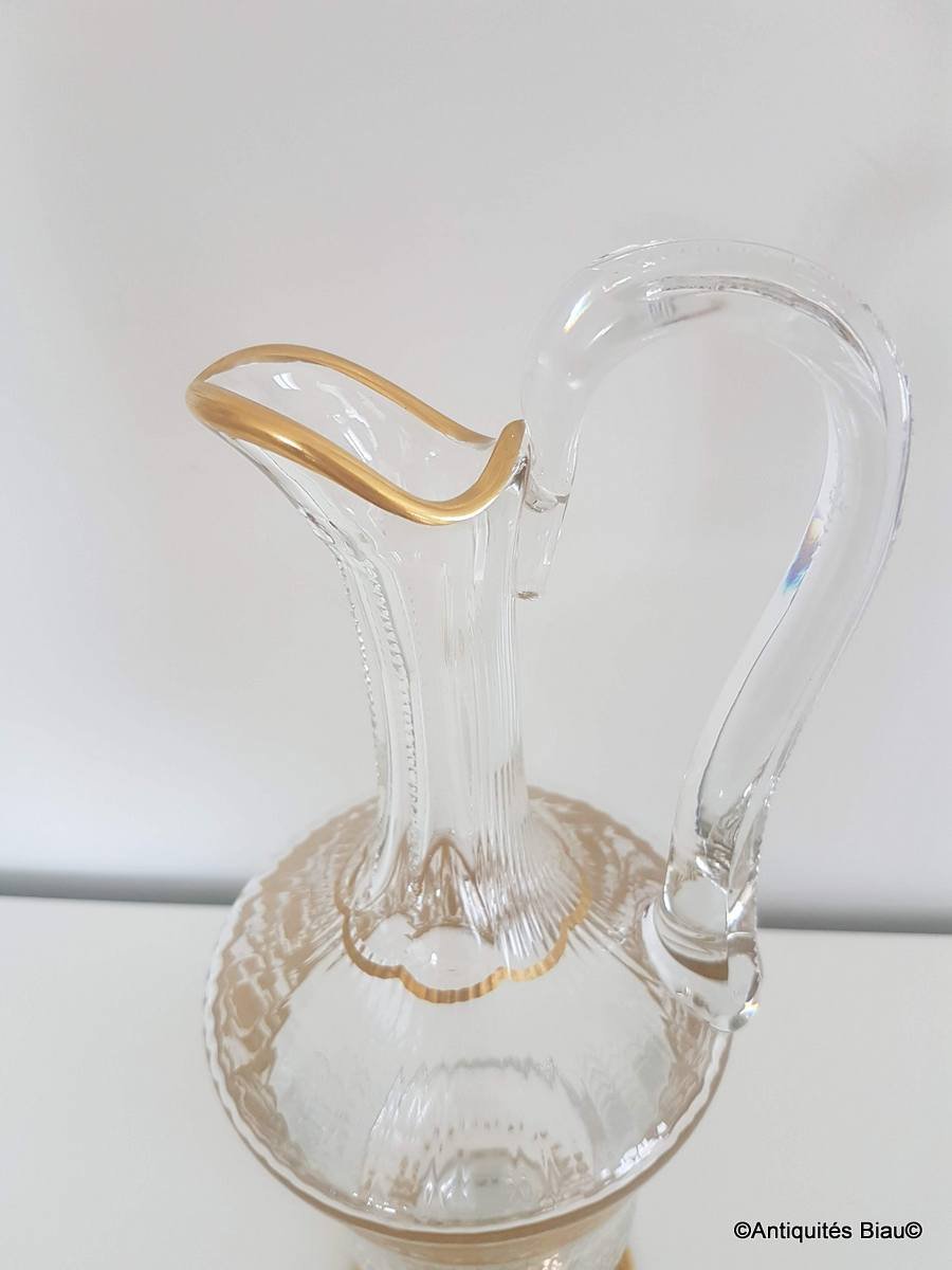 Saint Louis Crystal Wine Decanter Thistle Gold Model-photo-1