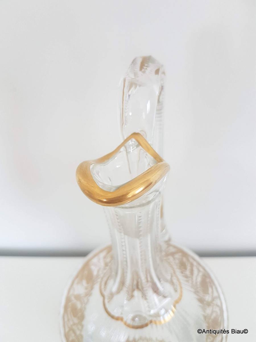 Saint Louis Crystal Wine Decanter Thistle Gold Model-photo-5