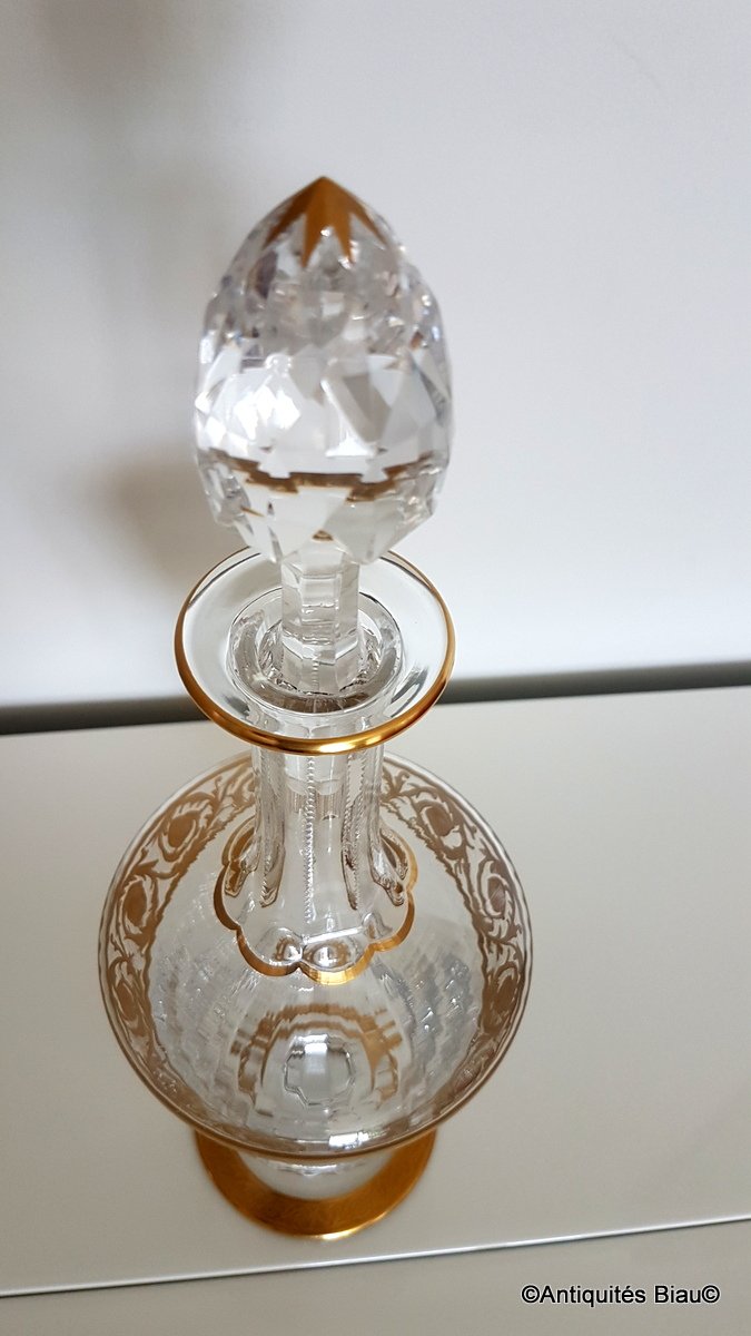 Carafe En Cristal De Saint St Louis Modéle Thistle Or-photo-2