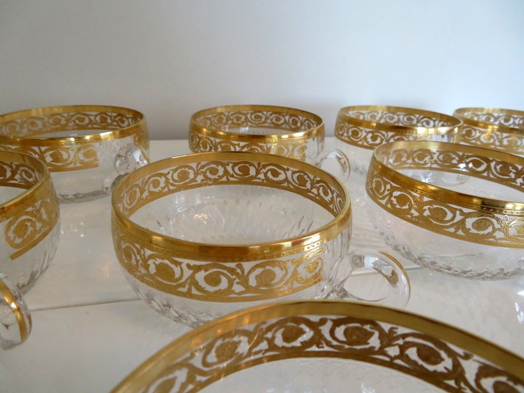1 Small Crystal Cup From Saint Louis Model Thistle Gold-photo-2