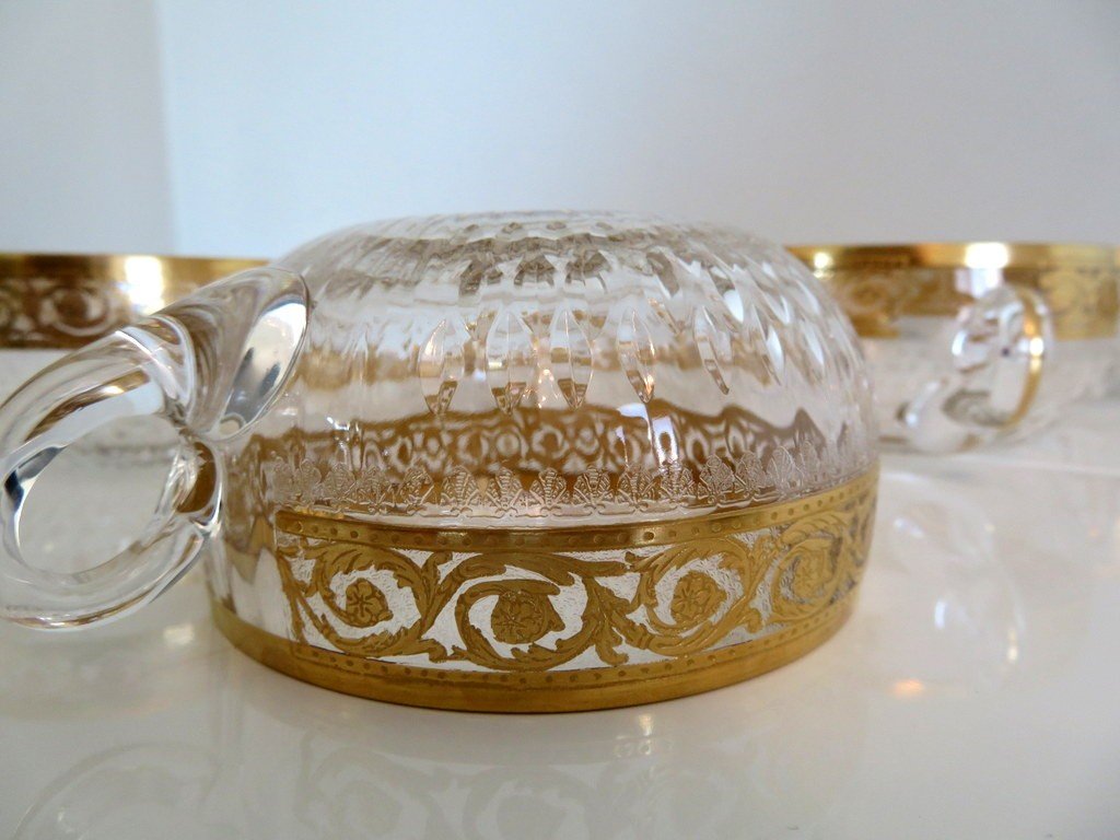 1 Small Crystal Cup From Saint Louis Model Thistle Gold-photo-3