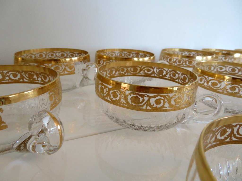 1 Small Crystal Cup From Saint Louis Model Thistle Gold-photo-2