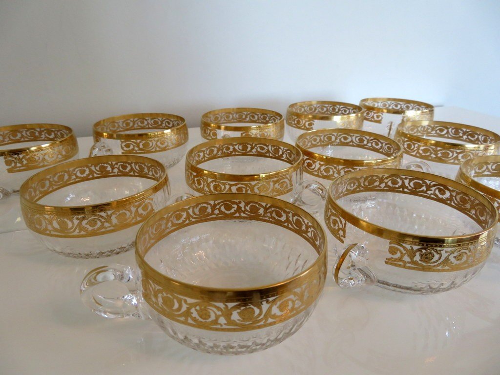 1 Small Crystal Cup From Saint Louis Model Thistle Gold-photo-6
