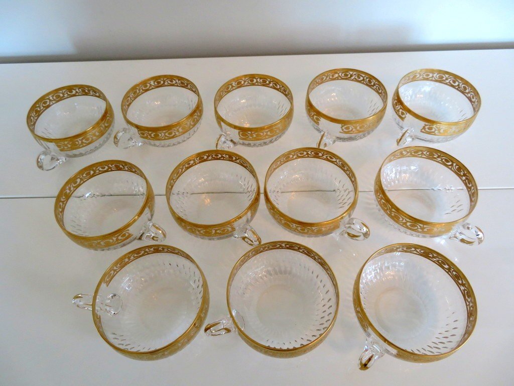 1 Small Crystal Cup From Saint Louis Model Thistle Gold-photo-7